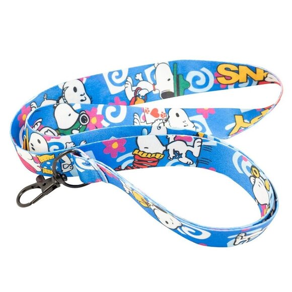 Snoopy Peanuts Blue Character Lanyard Keychain ID Strap - Picture 2 of 2
